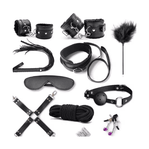 BDSM 10 PC Complete Bondage Set – Adjustable Accessories Kit