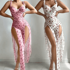 Floral Arabian Style Front Cuts Lingerie Set – Women’s Elegant Night Wear