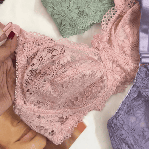 Galaxy Soft Net Wireless Floral Lace Bra