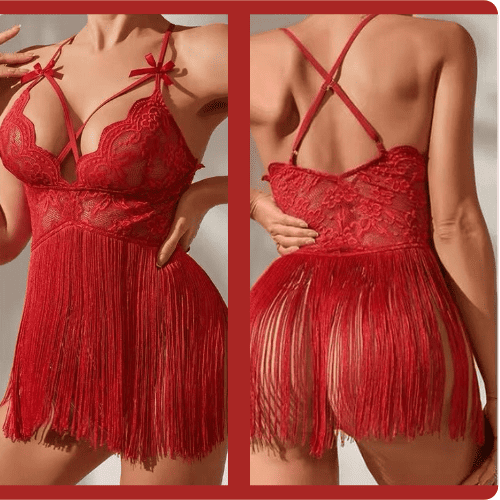 Arabian Premium Fringe Lingerie Set | Elegant Tassel Night Wear for Women