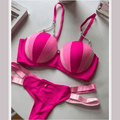 Ice Cream Pearl Beaded Pushup Wired Bra Set | Elegant Embellished Lingerie Set for Women