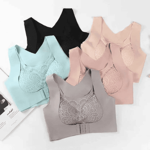 Floral Seamless Posture Corrector Bra | Wireless Support Bra for Women