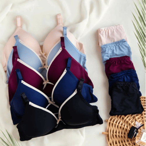 Single-Padded Soft Flexible Non-Wired Bra Set