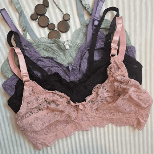 Galaxy Soft Net Wireless Floral Lace Bra