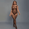 Full Body Stocking – Black Fishnet Cutout Bodystocking